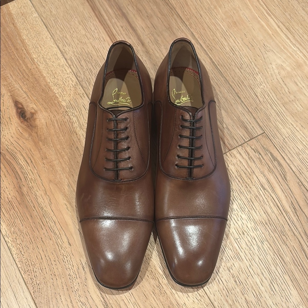 Red Bottom Christian Louboutin’s Brown Leather Men's Dress Shoes